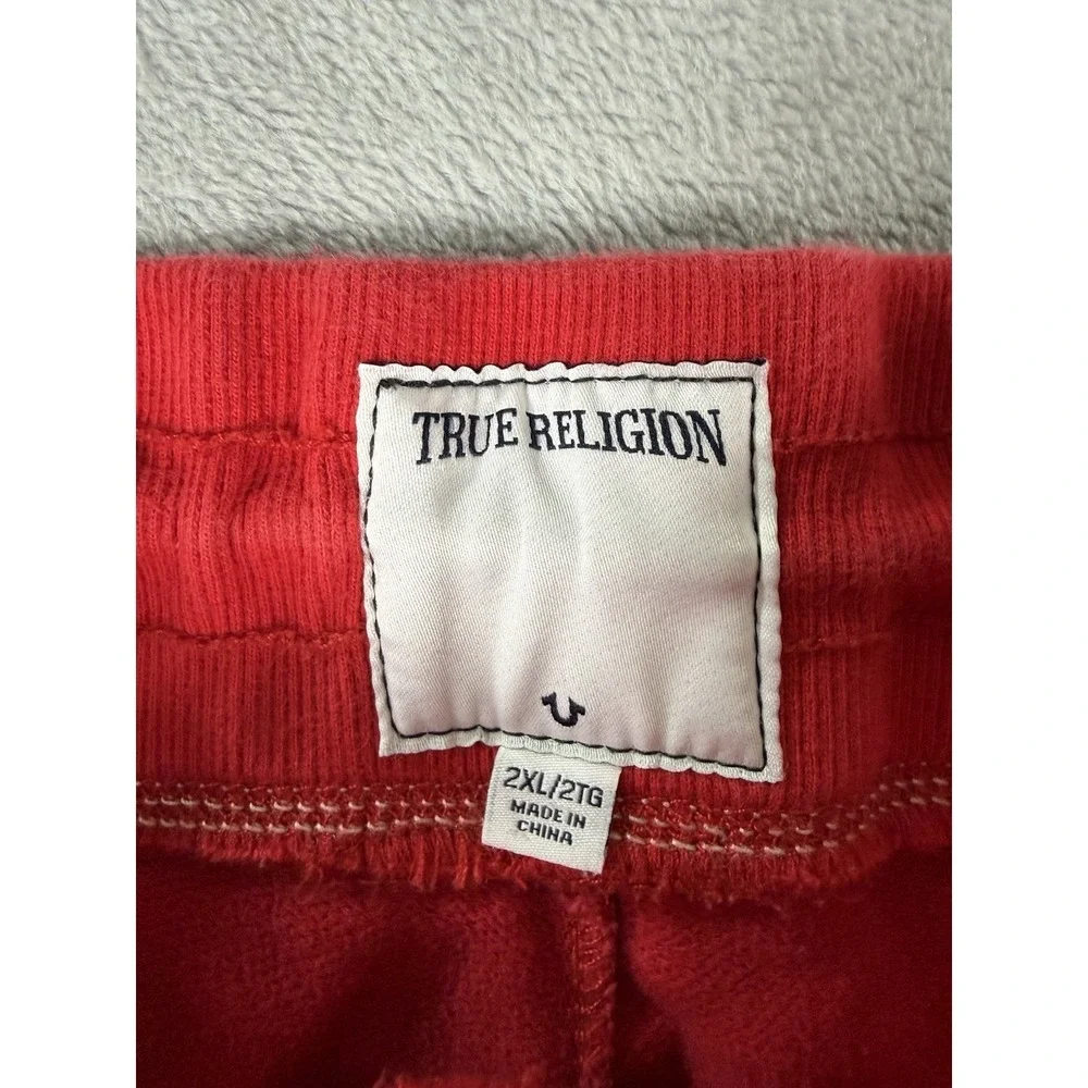 True Religion Sweat Shorts Men's 2XL Red Baggy